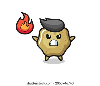 loose stools character cartoon with angry gesture , cute style design for t shirt, sticker, logo element