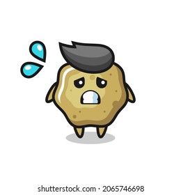 taburetes sueltos personaje de mascota con gesto de miedo, diseño de estilo lindo para camiseta, pegatina, elemento logo