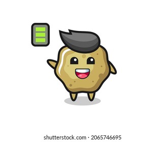 taburetes sueltos personaje de mascota con gesto energético, diseño de estilo lindo para camiseta, pegatina, elemento logo