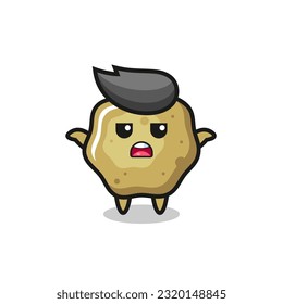 loose stools mascot character saying I do not know , cute style design for t shirt, sticker, logo element