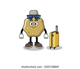 loose stools mascot doing vacation , character design