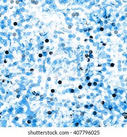 Loose surface. The fibers and particles in the shape a circle. Seamless vector colorful pattern. Polka dots