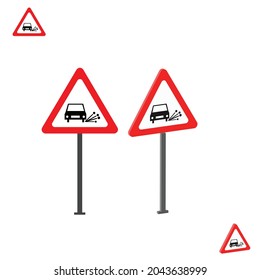 Loose Surface traffic sign with 3d view 