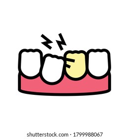 vector de icono de color dental suelto. señal de diente suelto. ilustración de símbolo aislado