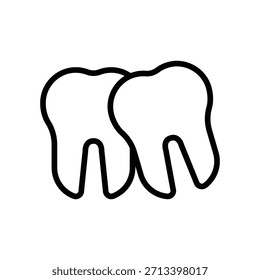 Ícone de dente solto, gráficos de vetor de linha