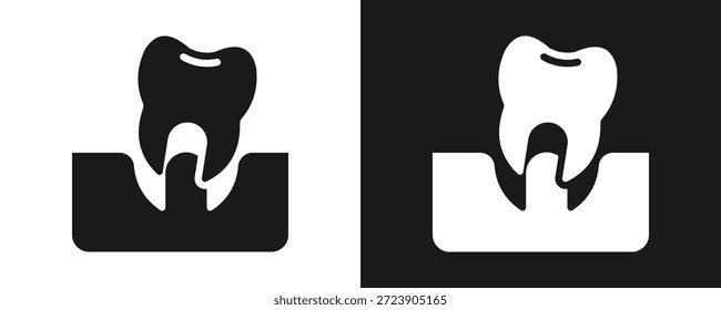 Conjunto De Iconos De Dientes Sueltos Glifo En Fondo Blanco Y Negro