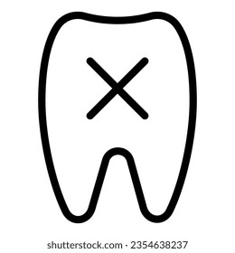 Loose tooth line icon. Missing tooth vector illustration isolated on white. Dentistry outline style design, designed for web and app. Eps 10