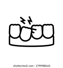 loose tooth line icon vector. loose tooth sign. isolated contour symbol black illustration