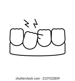 loose tooth line icon vector. loose tooth sign. isolated contour symbol black illustration