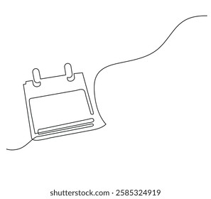 looseleaf calendar continuous line drawing one.