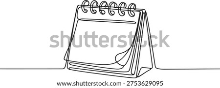 Loose-leaf calendar continuous line drawing. one line Art icon drawing 
