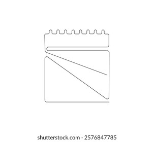 Loose-leaf calendar. One continuous line drawing of calendar. Symbol of memorable moment and the day H . Editable stroke. Doodle line illustration