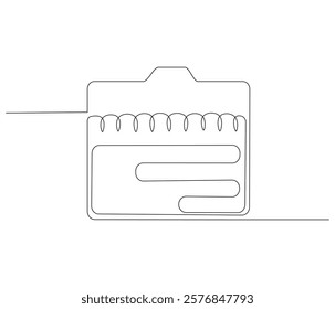 Loose-leaf calendar. One continuous line drawing of calendar. Symbol of memorable moment and the day H . Editable stroke. Doodle line illustration