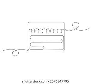 Loose-leaf calendar. One continuous line drawing of calendar. Symbol of memorable moment and the day H . Editable stroke. Doodle line illustration