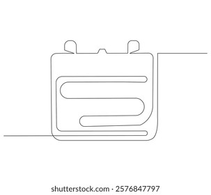 Loose-leaf calendar. One continuous line drawing of calendar. Symbol of memorable moment and the day H . Editable stroke. Doodle line illustration