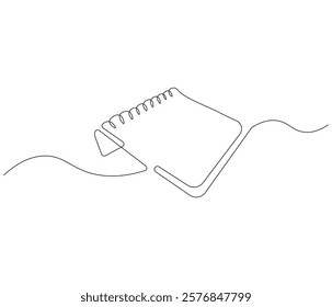 Loose-leaf calendar. One continuous line drawing of calendar. Symbol of memorable moment and the day H . Editable stroke. Doodle line illustration