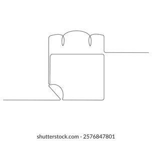 Loose-leaf calendar. One continuous line drawing of calendar. Symbol of memorable moment and the day H . Editable stroke. Doodle line illustration