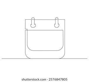 Loose-leaf calendar. One continuous line drawing of calendar. Symbol of memorable moment and the day H . Editable stroke. Doodle line illustration