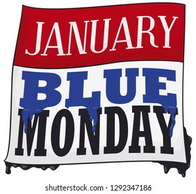Loose-leaf calendar with paint oozing through the reminder due to all the depression, stress and discouragement for Blue Monday.