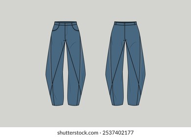 Loosely cut pants originally designed for rough work environments and outdoor activities, distinguished by numerous large utility pockets for carrying tools.