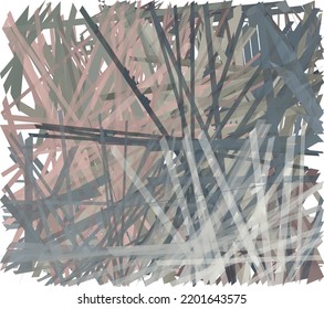Loosely overlapping narrow colored stripes creating disheveled, random placed pattern with faded tones