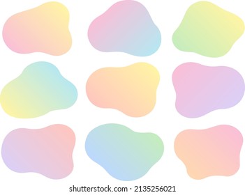 Loosely shaped colorful gradient frame illustration set