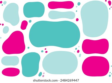 Loosely shaped hand-drawn vivid color frame set