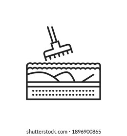 Loosen the soil color line icon. Pictogram for web page, mobile app, promo. Editable stroke.