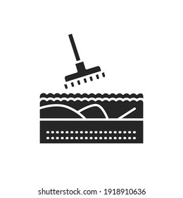 Loosen the soil color line icon. Pictogram for web page, mobile app, promo. Editable stroke.