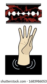 Hoffnungslosigkeit, Versuch, eine Lösung zu finden, wenn nichts funktioniert. Selbstmord sein. Concept Vektorillustration Illustration.