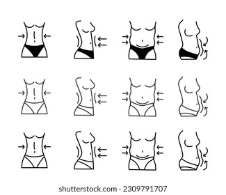 Loosing weight for fit body. Vector illustrations