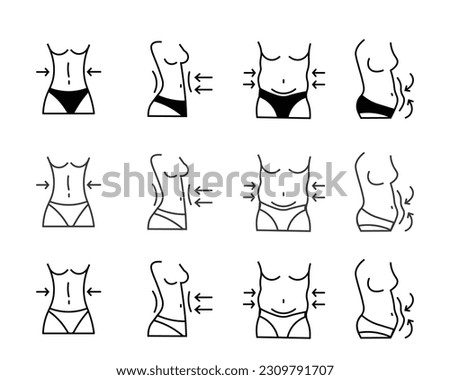 Loosing weight for fit body. Vector illustrations