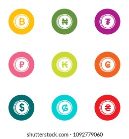 Loot icons set. Flat set of 9 loot vector icons for web isolated on white background