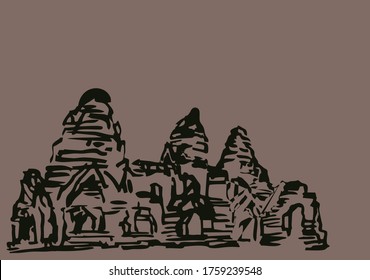 Lop Bhuri and 3 pagodas or Phra Prang Sam Yot the famous place in Thailand with a group of monkeys in that area.