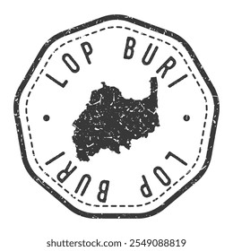 Lop Buri Map Stamp Retro Postmark. Silhouette Postal Passport. Seal Round Vector Icon. Badge Vintage Postage Design.	
