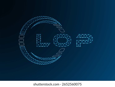 LOP low poly letter logo vector design. LOP lower poly logo design. Low poly logo.