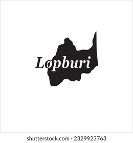 Lopburi map and black lettering design on white background