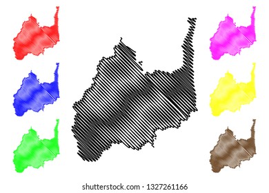 Lopburi Province (Kingdom of Thailand, Siam, Provinces of Thailand) map vector illustration, scribble sketch Lopburi map
