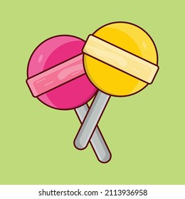 ilustración de lopllipop Vector en un fondo transparente.Símbolos de calidad premium.Icono plano de línea vectorial para diseño de concepto y gráfico.
