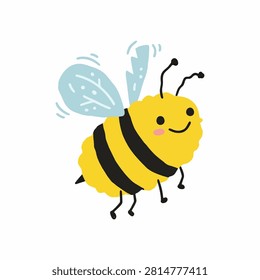 Lopsided Bumblebee Childish Vector Illustration