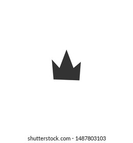 lopsided cartoon crown icon isolated on white. Royal, luxury, vip, first class sign. Winner award. Monarchy, authority, power symbol.  Vector simple illustration. 