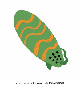 Lopsided Green Surfboard Minimalist Vector