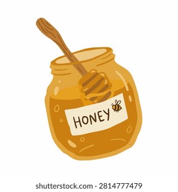 Lopsided Honey Jar Childish Vector Graphic