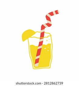 Lopsided Lemonade Glass Childish Vector Graphic