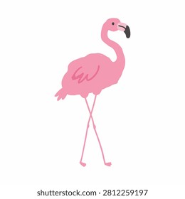 Lopsided Pink Flamingo Childish Vector Design