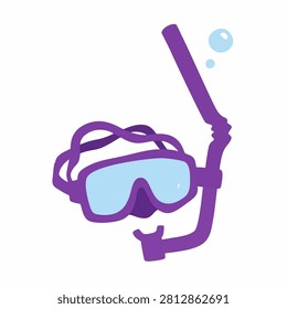 Lopsided Purple Snorkel Mask Vector Graphic