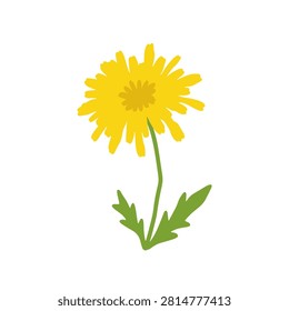 Lopsided Yellow Dandelion Naive Vector Design