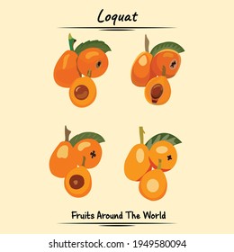 Loquat Fruits Illustration Used For Ingredients Some Food And Drink, Graphic Element, Fruit Book Asset