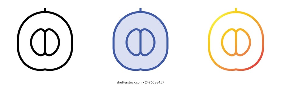 loquat icon. Linear, Blue Fill and Gradient Style Design Isolated On White Background