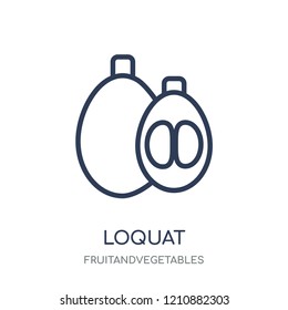 Loquat icon. Loquat linear symbol design from Fruitandvegetables collection. Simple outline element vector illustration on white background.